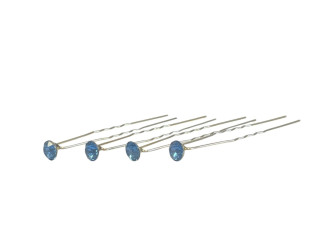 Hair clips Blue crystals 7mm 28pcs.