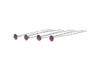 Hair clips Violet crystals 7mm 11pcs.