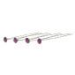 Segtukai plaukams Violetiniai kristalai 7mm 11vnt.