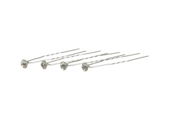 Hair clips White crystals 7mm 12pcs.