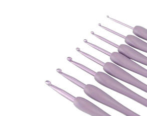 Aliuminių vąšelių rinkinys su plastikine rankenėle Alyvinė