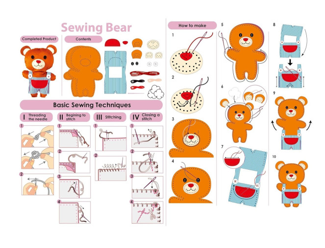 Creative sewing kit Bear pristatymas per 1-4 d.d.
