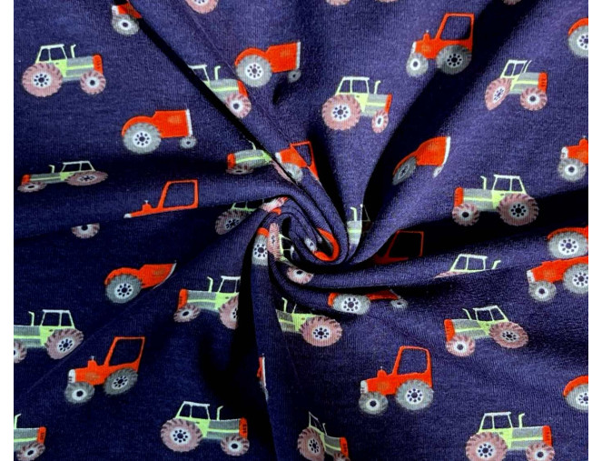 Cotton jersey Tractors in dark blue