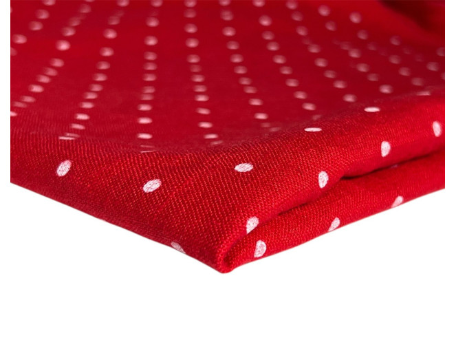 Soft linen Red with polka dots