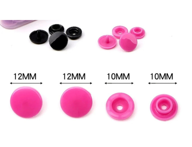 Įmušamos, plastikinės spaudės 12mm | 150vnt pristatymas per 1-4 d.d.