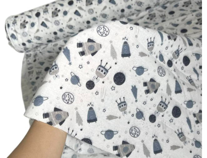 Flanelė Kosmosas baltame pigiau