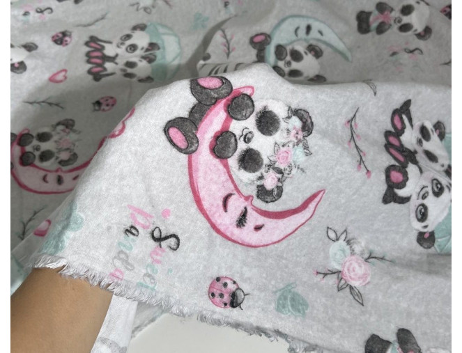 Flanelė Pandos pilkame pigiau