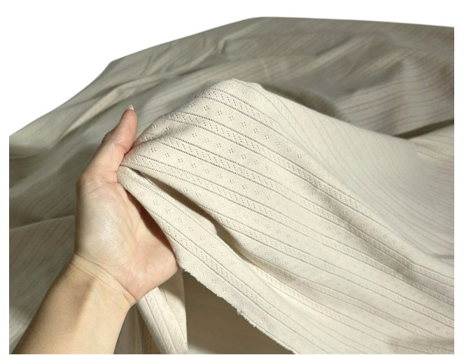 Pointelle cotton Light beige internetu