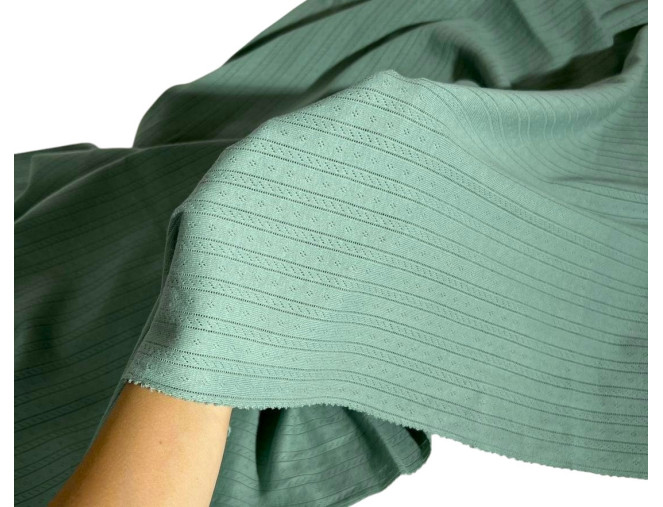 Pointelle cotton Dark mint internetu