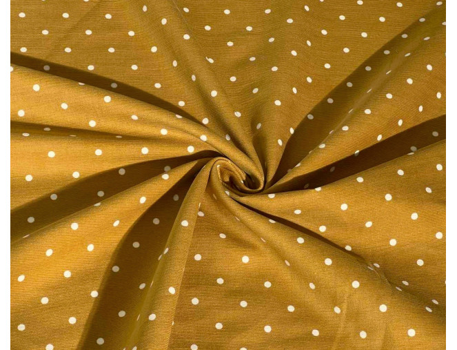 Medvilninis velvetas Balti taškeliai garstyčių