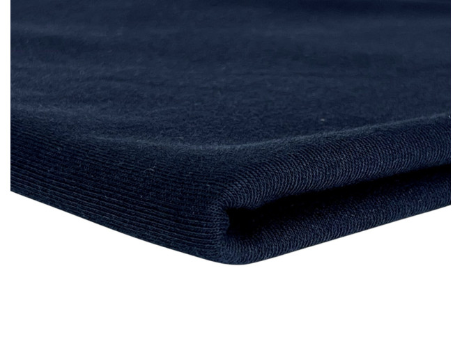 Three-thread terry knitted fabric Dark blue