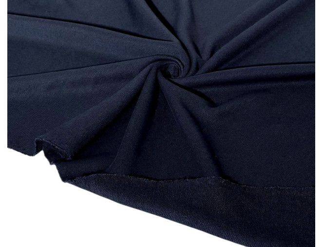 Three-thread terry knitted fabric Dark blue pigiau