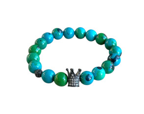 Natūralaus akmens karoliukų apyrankė Žalia