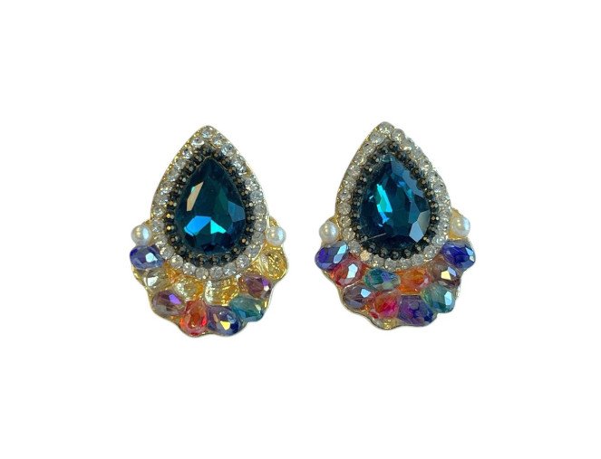 Earrings Round crystals