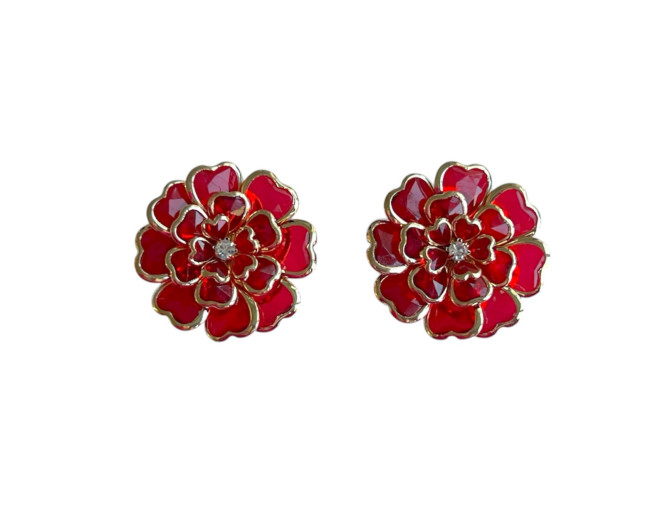 Moteriškos sąsagos Raudonos gėlės