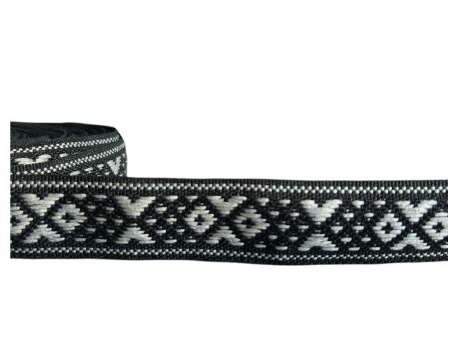 Tautinė juostelė 20mm Juoda pilka