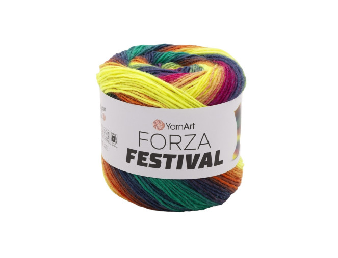 Yarn Art Forza Festival 2917 Tamsiai mėlyna/žalia