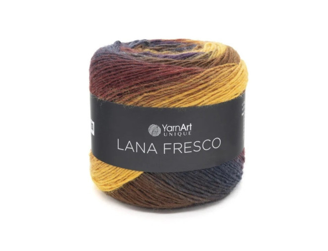 Yarn Art Lana Fresco 8111 Geltona/baklažano