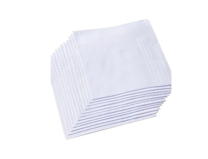 Men's handkerchief 40 x 40cm White