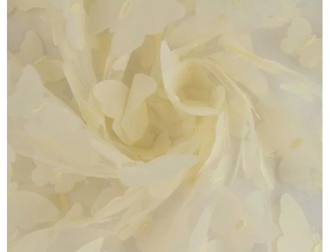 Tulle with butterflies Champagne