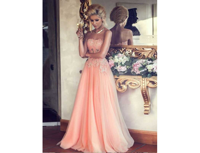 Solid tulle Peach pigiau