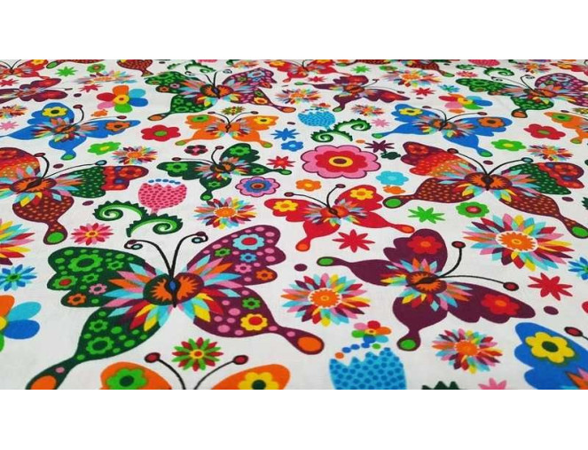 Cotton - canvas Colourful butterflies internetu