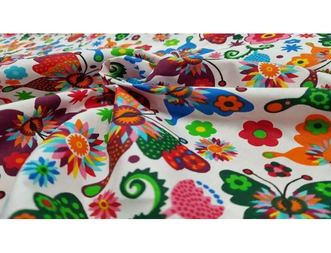 Cotton - canvas Colourful butterflies pristatymas per 1-4 d.d.