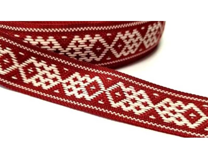 Tautinė juostelė Bordo/Balta