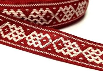 Tautinė juostelė Bordo/Balta