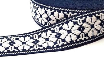 Tautinė juostelė Tamsiai Mėlyna/Balta