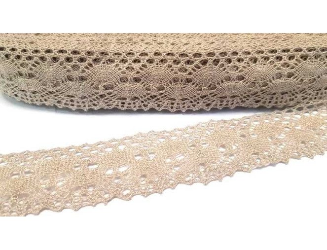 Linen lace 40mm grey
