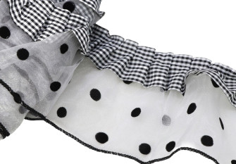Decorative organza ribbon Black dots 110mm