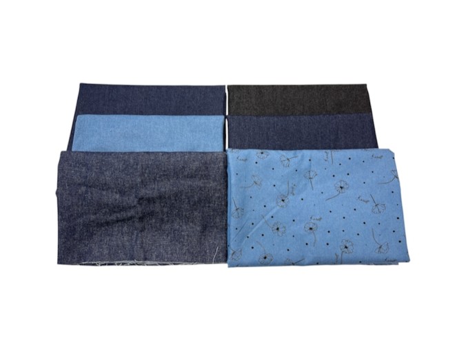 Denim Fabric Scrap Set No. 55