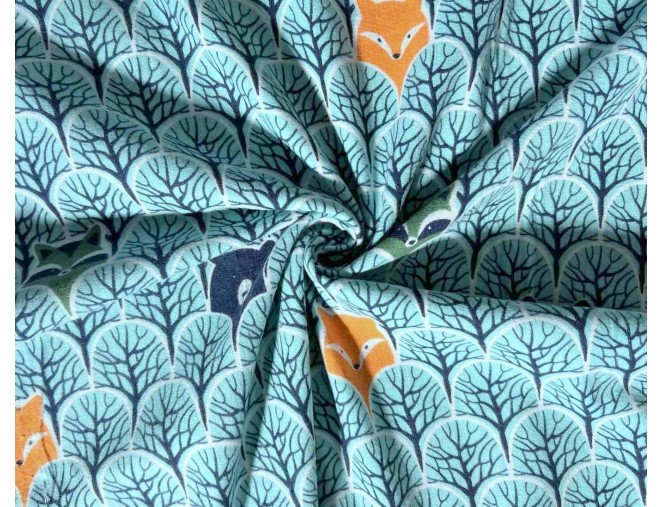 Flannel: Animals in Mint