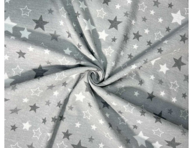 Flannel with Stars in Gray