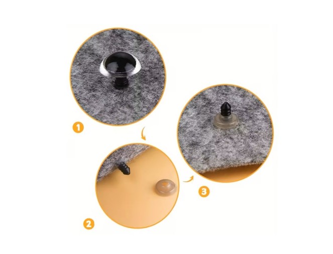 Colored screw-in eyes for toys, 10–17 mm | 160 pcs pigiau