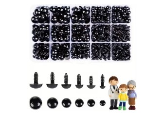 Screw-in Eyes for Toys, Black, 6&ndash;14 mm | 700 pcs