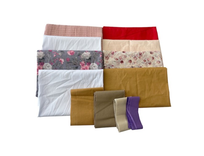 Set of Various Cotton Fabric Scraps, No. 71
