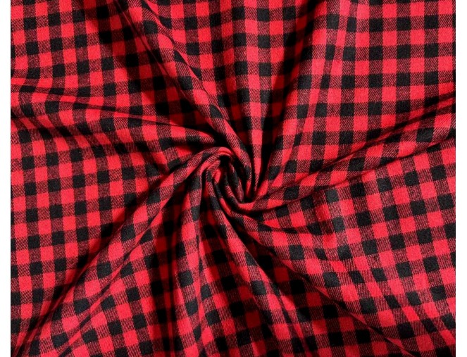 Checkered flannel, red and black
