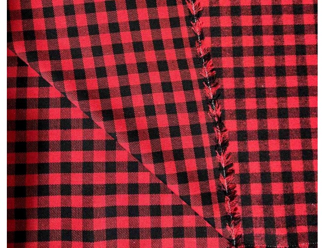 Checkered flannel, red and black pigiau