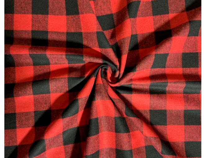 Checkered flannel, red and black