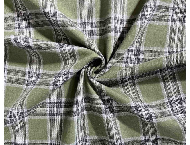 Checkered flannel, moss green