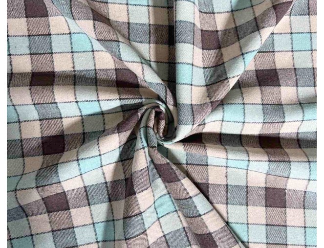 Checkered flannel, sand/mint