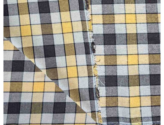 Checkered flannel, yellow/beige pigiau