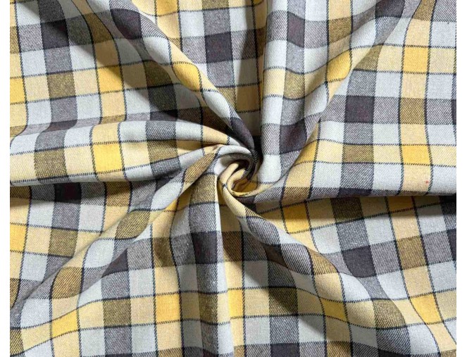 Checkered flannel, yellow/beige