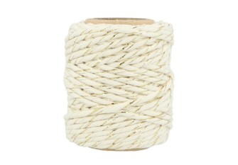 Macram&eacute; Cord, 2 mm, 20 m, Natural with Glitter