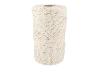 3 mm Macramé String, 200 m, Natural with Glitter