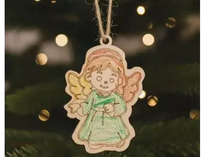 Mediniai kalėdiniai žaisliukai spalvinimui 24 vnt. pristatymas per 1-4 d.d.