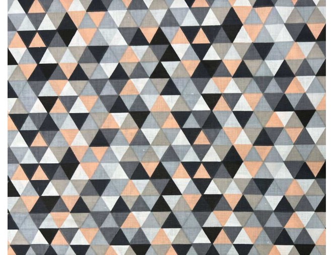 Cotton - canvas Peach triangles pigiau