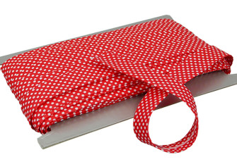 Cotton carrying strap 18mm Dots on red